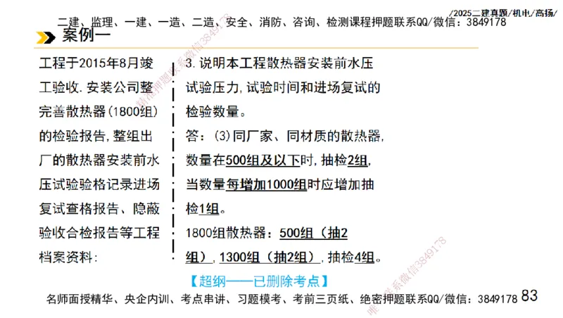 高扬二建机电真题班2025_2026年一级建造师_2026年一建机电_2025年一建机电SVIP_04-冲刺串讲✿考点强化✿小灶集训_31-机电《案例专项班》高扬DL_讲义_2025一建机电板块刷题资料