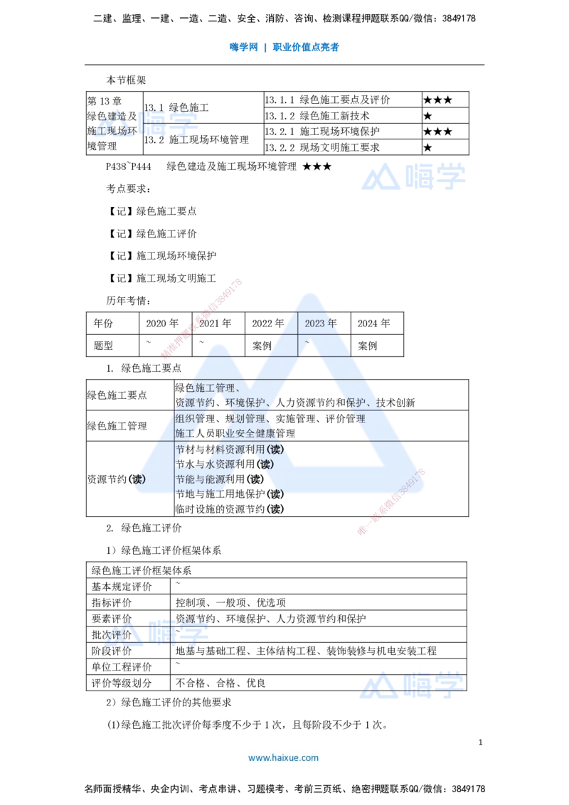 （67）绿色建造及施工现场环境管理_2026年一级建造师_2026年一建机电_2025年一建机电SVIP_02-基础精讲✿高端面授✿深度强化_28-机电《实景精讲通关》杨海军HX_讲义