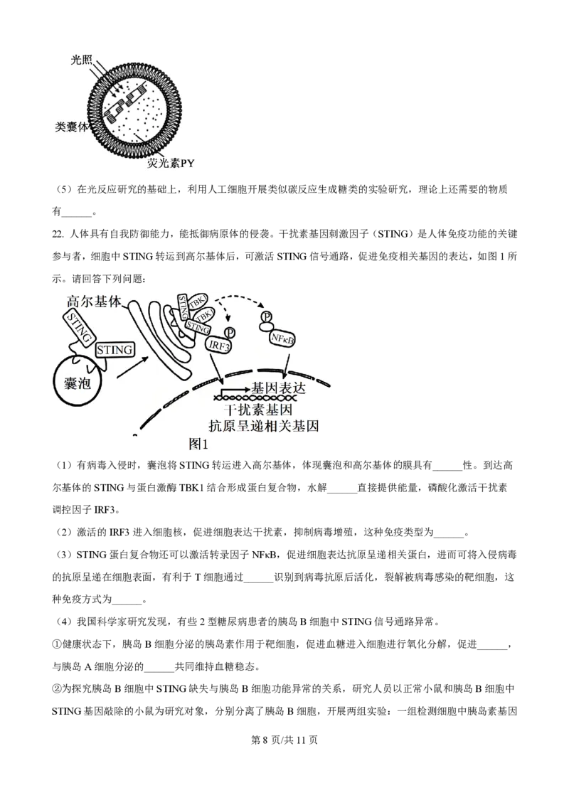 2025年高考生物试卷（江苏卷）（空白卷）_生物历年高考真题_新&middot;PDF版2008-2025&middot;高考生物真题_生物（按年份分类）2008-2025_2025&middot;高考生物真题