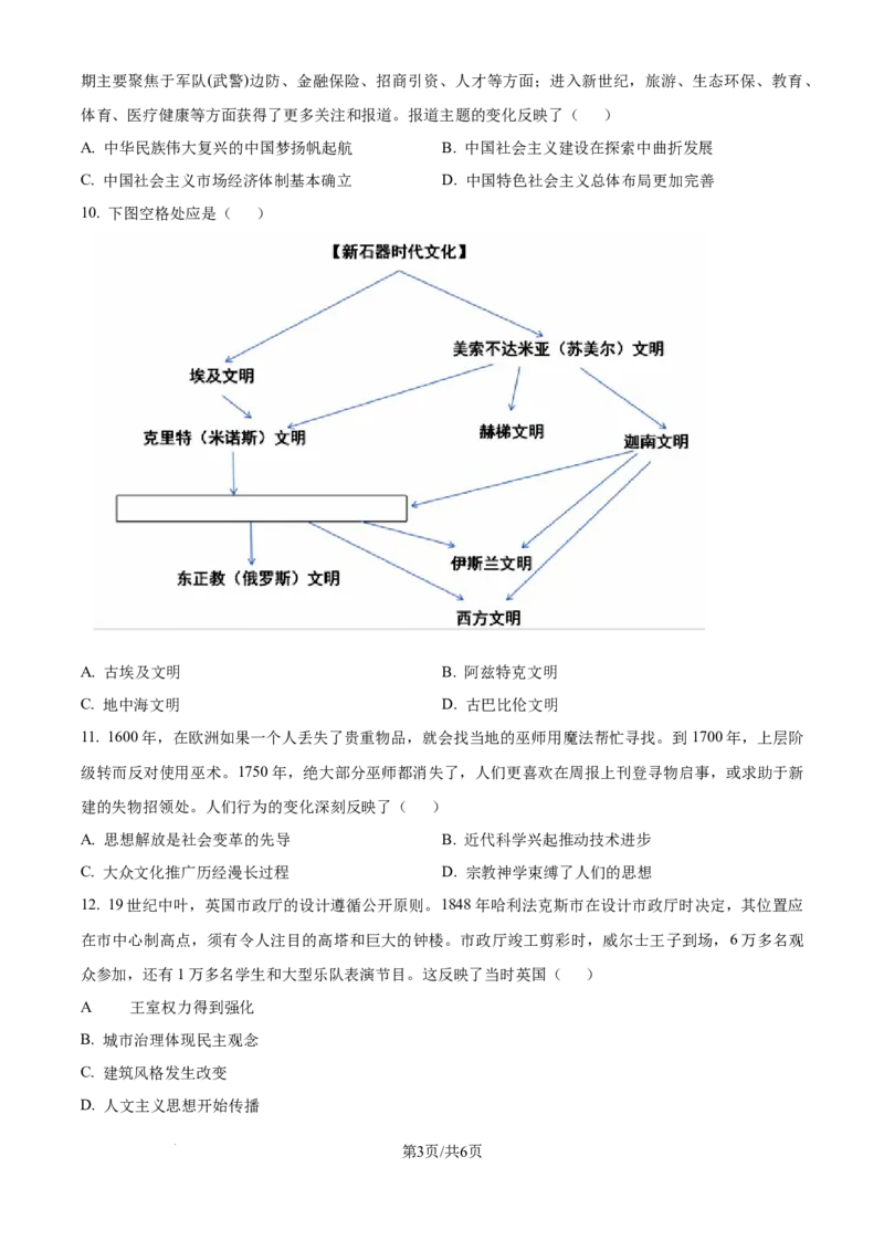 2024年高考历史试卷（海南）（空白卷）_历史历年高考真题_新&middot;Word版2008-2025&middot;高考历史真题_历史（按年份分类）2008-2025_2024&middot;历史高考真题(1)