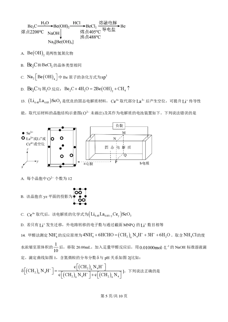 2025年高考化学试卷（云南卷）（空白卷）_历年高考真题合集_化学历年高考真题_新&middot;PDF版2008-2025&middot;高考化学真题_化学（按年份分类）2008-2025_2025&middot;高考化学真题