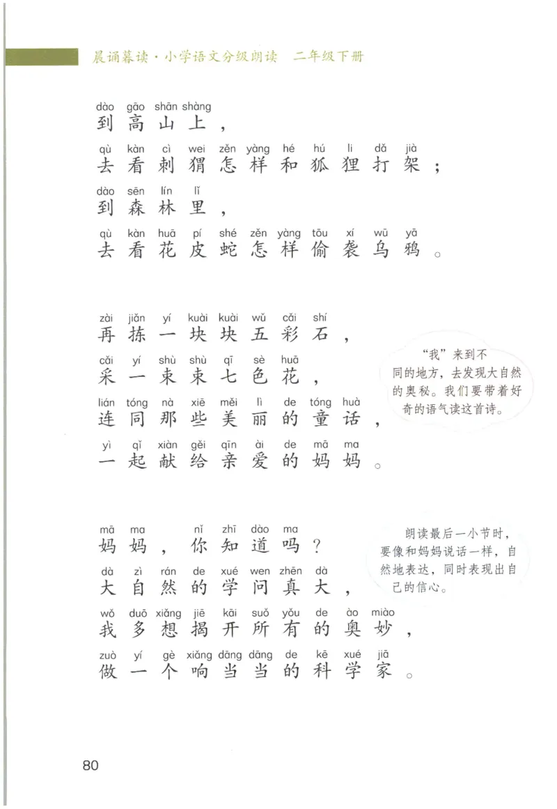 《晨诵暮读》2年级-下_一年级上下册资料_小学一年级学习资料-25年更新版_1-00、幼小衔接_幼小衔接每日晨读篇_1-5年级晨读读物_《晨诵暮读》1-6年级上下册