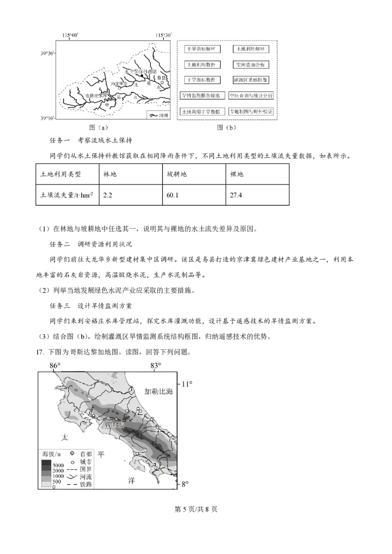 2025年高考地理试卷（北京卷）（空白卷）_地理历年高考真题_新&middot;PDF版2008-2025&middot;高考地理真题_地理（按年份分类）2008-2025_2025&middot;地理高考真题