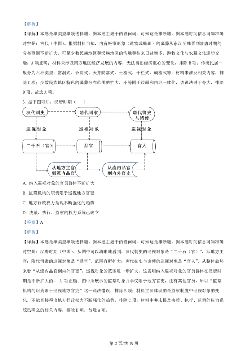 2024年高考历史试卷（浙江）（6月）（解析卷）_历史历年高考真题_新&middot;PDF版2008-2025&middot;高考历史真题_历史（按年份分类）2008-2025_2024&middot;历史高考真题