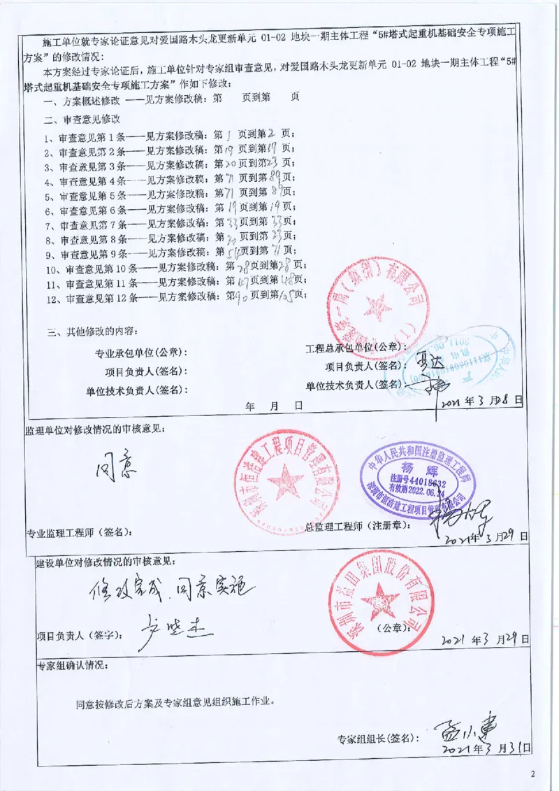 木头龙-逆作法永临结合十字钢箱梁塔吊基础结构施工方案专家论证页扫描件_2021-2023年优秀施组方案_施工方案_方案38-逆作法永临结合十字钢箱梁塔吊基础结构施工方案