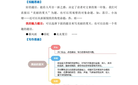 第六单元写话：美丽的夏天（教学设计）（统编版）_一年级语文下册（统编版）_单元写作能力提升_2024版