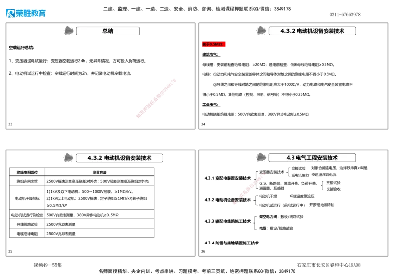 视频49&mdash;55集4.3电气工程安装技术（可打印版）_2026年一级建造师_2026年一建机电_2025年一建机电SVIP_02-基础精讲✿高端面授✿深度强化_12-机电《教材精讲班》王峰RS推荐