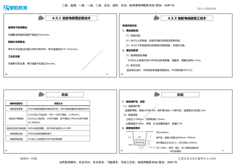 视频49&mdash;55集4.3电气工程安装技术（可打印版）_2026年一级建造师_2026年一建机电_2025年一建机电SVIP_02-基础精讲✿高端面授✿深度强化_12-机电《教材精讲班》王峰RS推荐
