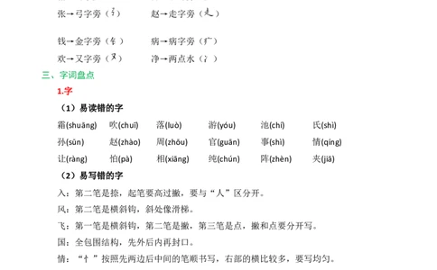 第一单元核心知识点_一年级语文下册（统编版）_老课标资料_一年级下册全套课件资料_1.第一单元_单元复习_第一单元知识小结