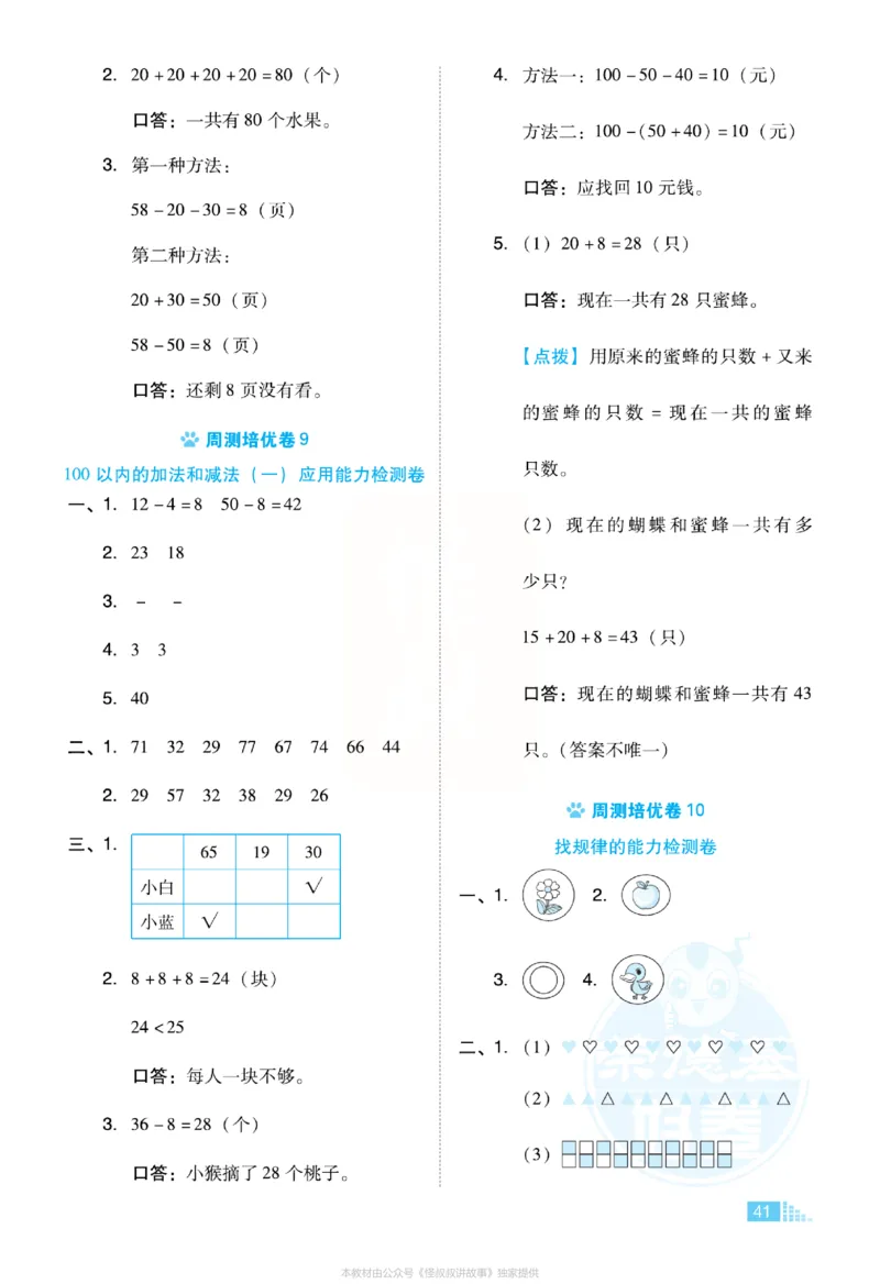 《好卷》小卷-数学1年级下册（RJ）_一年级上下册资料_小学一年级学习资料-25年更新版_1-04、小学一年级数学下册_1-4-2、练习题、作业、试题、试卷_人教版_电子册
