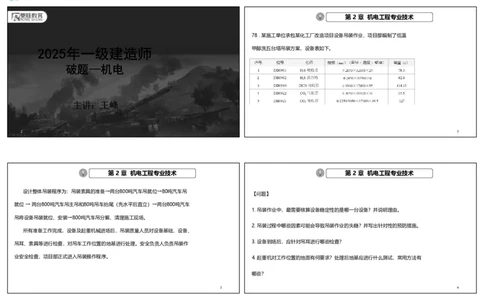 视频07&mdash;08集破题机电篇第78&mdash;93题（可打印版）_2026年一级建造师_2026年一建机电_2025年一建机电SVIP_03-习题精析✿实战特训✿模考通关_16-机电《破题提分班》王峰RS推荐