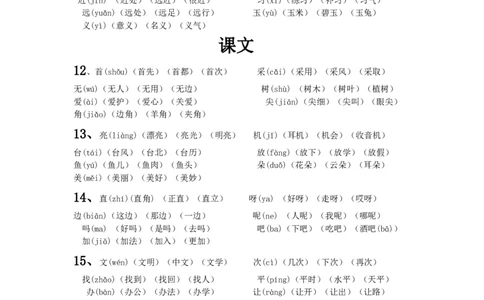 一年级下册语文生字组词文档-(2)_一年级语文下册（统编版）_老课标资料_一下语文含教学视频_第一套_009-试题试卷word版可下载打印_总复习资料