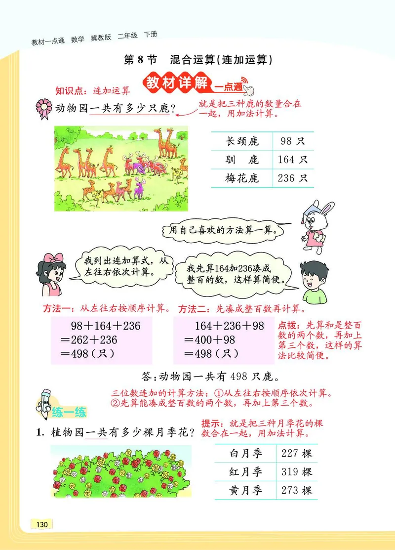 《教材一点通》数学2年级下册（JJ）_二年级上下册资料_小学二年级学习资料-25年更新版_2-04、小学二年级数学下册_2-4-2、练习题、作业、试题、试卷_冀教版_电子册类
