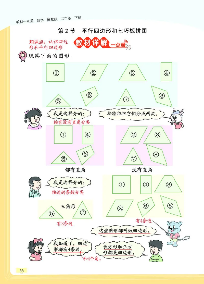 《教材一点通》数学2年级下册（JJ）_二年级上下册资料_小学二年级学习资料-25年更新版_2-04、小学二年级数学下册_2-4-2、练习题、作业、试题、试卷_冀教版_电子册类