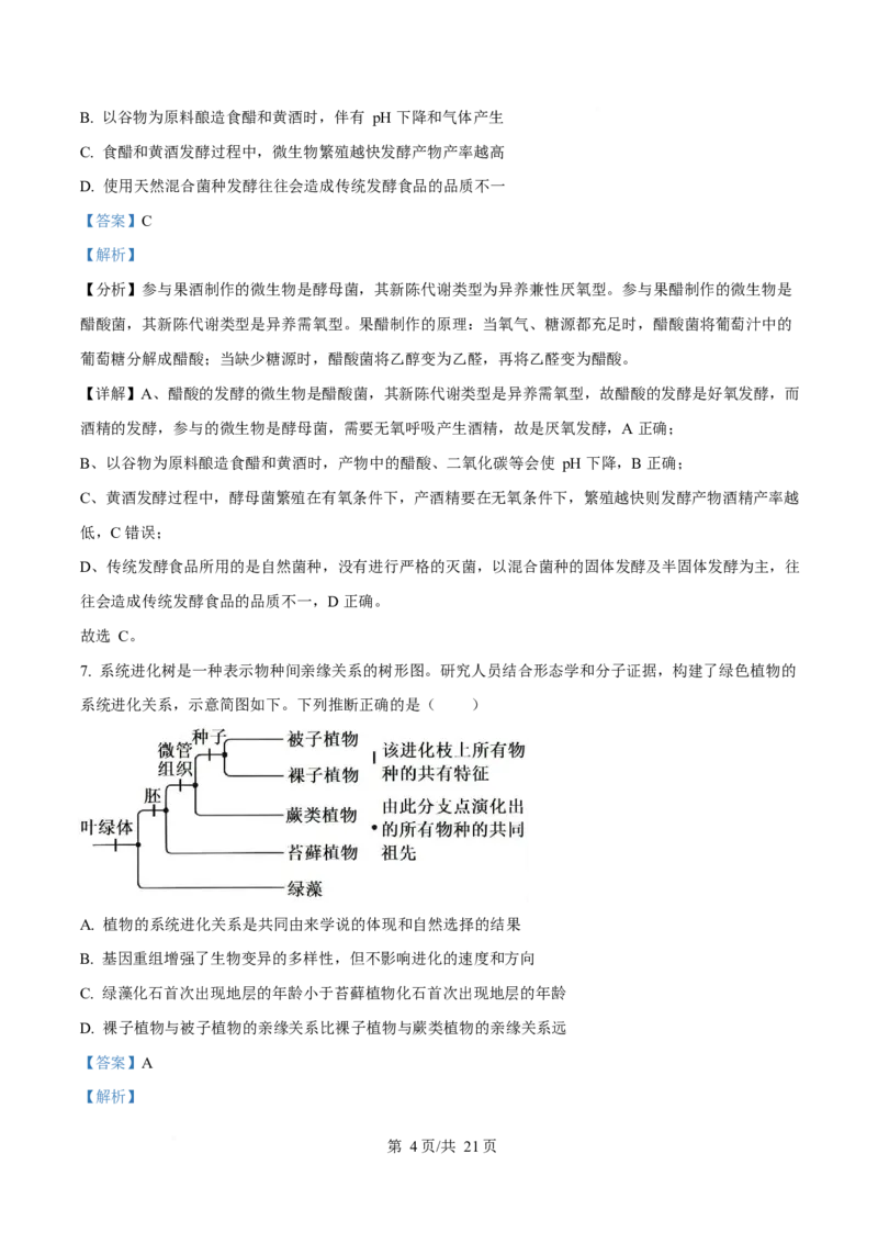 2025年高考生物试卷（河南卷）（解析卷）_生物历年高考真题_新&middot;Word版2008-2025&middot;高考生物真题_生物（按年份分类）2008-2025_2025&middot;高考生物真题