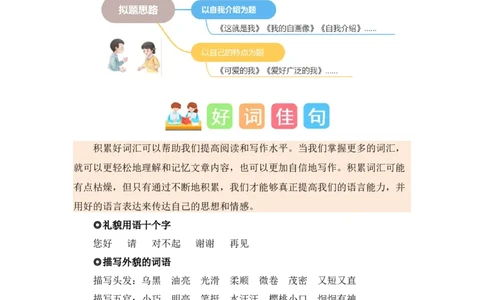 第五单元写话：交朋友（素材积累）-（统编版.2024秋）_一年级语文上册（统编版）_单元写作能力提升_2024新课标