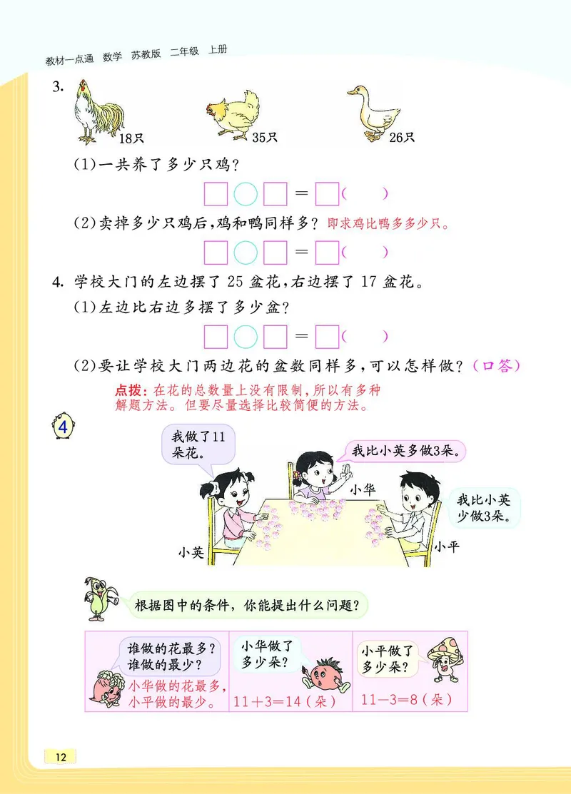 《教材一点通》数学2年级上册（SJ）_二年级上下册资料_小学二年级学习资料-25年更新版_2-03、小学二年级数学上册_2-3-2、练习题、作业、试题、试卷_苏教版_电子册类