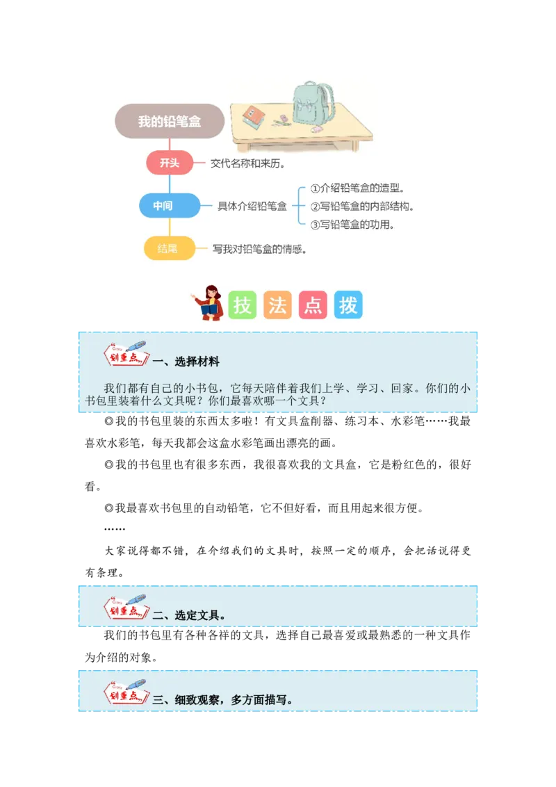 第六单元写话：书包里的文具（教学设计）-（统编版&middot;2024秋）_一年级语文上册（统编版）_单元写作能力提升_2024新课标