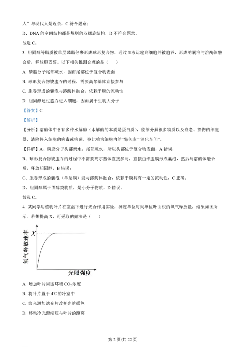 2024年高考生物试卷（北京）（解析卷）_生物历年高考真题_新&middot;PDF版2008-2025&middot;高考生物真题_生物（按年份分类）2008-2025_2024&middot;高考生物真题