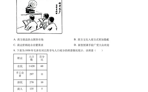 2024年高考历史试卷（湖南）（空白卷）_历史历年高考真题_新&middot;Word版2008-2025&middot;高考历史真题_历史（按年份分类）2008-2025_2024&middot;历史高考真题(1)