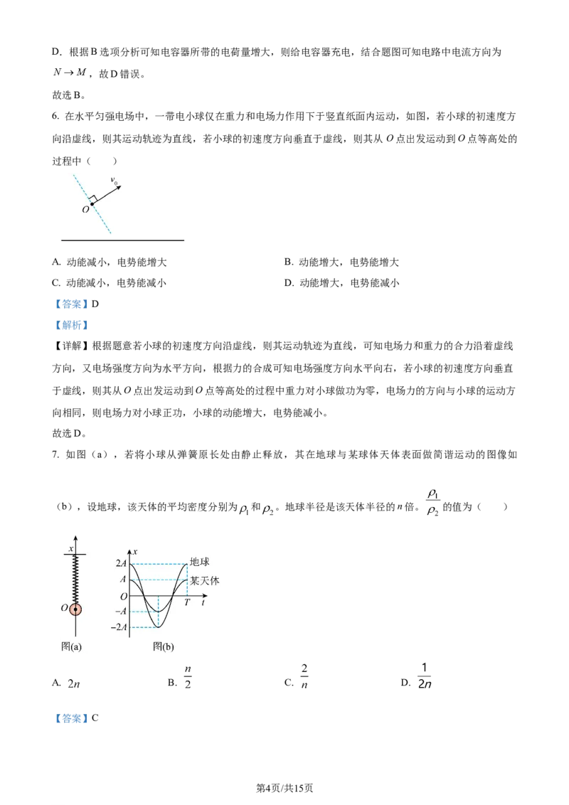 2024年高考物理试卷（辽宁）（解析卷）_物理历年高考真题_新&middot;Word版2008-2025&middot;高考物理真题_物理（按年份分类）2008-2025_2024&middot;高考物理真题
