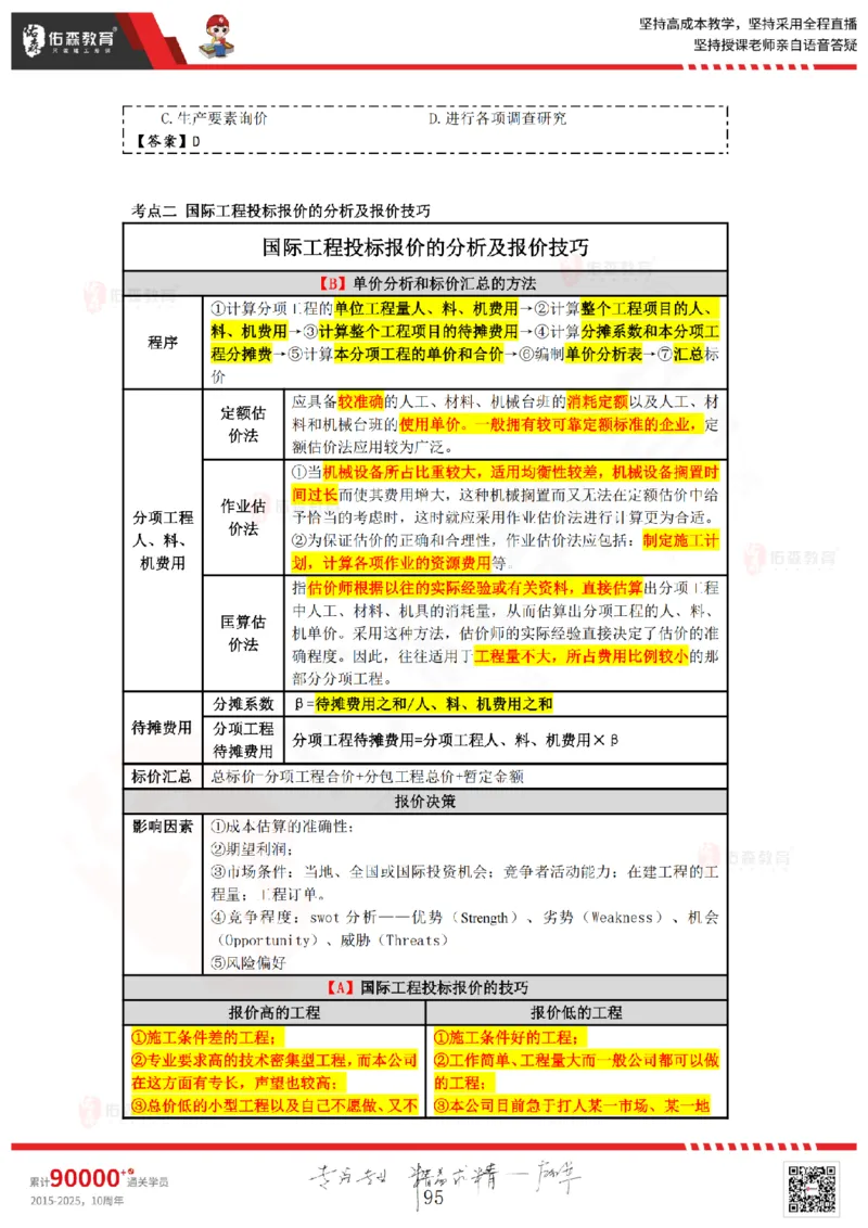 2025.4.5-5.4佑森教育叶虎翼授课一建工程经济《工程计价（一）（二）》专用讲义，版权所有，侵权必究_2026年一级建造师_2026年一建经济_2025年一建经济SVIP