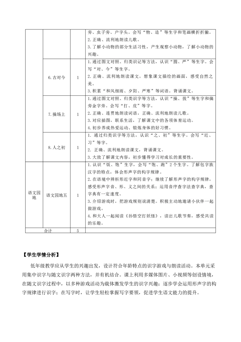 第五单元（单元解读）-（统编版.2024）_一年级语文下册（统编版）_单元解读