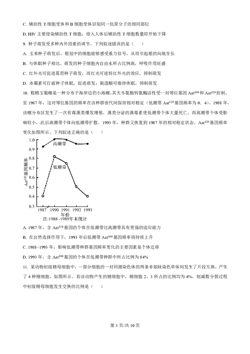 2025年高考生物试卷（安徽卷）（空白卷）_生物历年高考真题_新&middot;PDF版2008-2025&middot;高考生物真题_生物（按年份分类）2008-2025_2025&middot;高考生物真题
