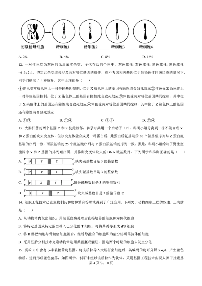 2025年高考生物试卷（安徽卷）（空白卷）_生物历年高考真题_新&middot;PDF版2008-2025&middot;高考生物真题_生物（按年份分类）2008-2025_2025&middot;高考生物真题