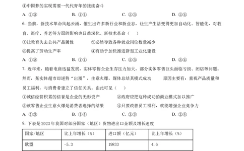 2025年高考政治试卷（浙江1月卷）（空白卷）_政治历年高考真题_新&middot;Word版2008-2025&middot;高考政治真题_政治（按年份分类）2008-2025_2025&middot;政治高考真题