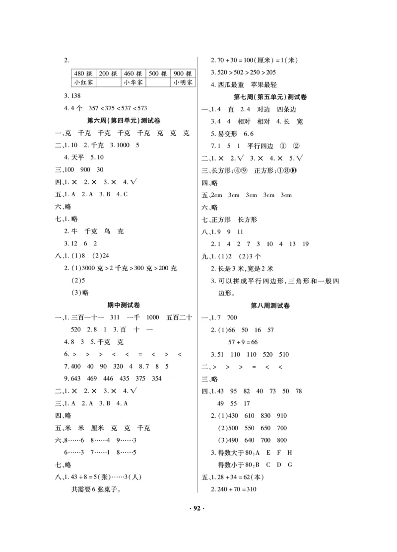 《新思维》数学2年级下册（JJ）_二年级上下册资料_小学二年级学习资料-25年更新版_2-04、小学二年级数学下册_2-4-2、练习题、作业、试题、试卷_冀教版_电子册类