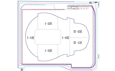 附图3-3地上钢结构主体施工阶段流水段划分_2021-2023年优秀施组方案_施工组织设计_曲江电竞产业园--场馆区项目施工组织设计_1.施工组织设计_附表附图