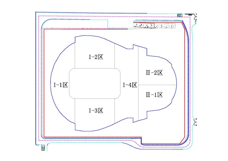 附图3-3地上钢结构主体施工阶段流水段划分_2021-2023年优秀施组方案_施工组织设计_曲江电竞产业园--场馆区项目施工组织设计_1.施工组织设计_附表附图