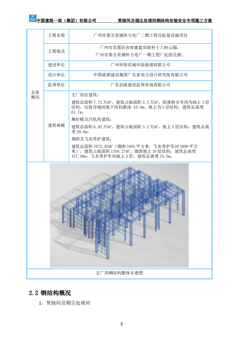 广州市第五资源热力电厂二期工程及配套设施项目钢结构工程-焚烧间、净化间安装安全专项施工方案_2021-2023年优秀施组方案_施工方案