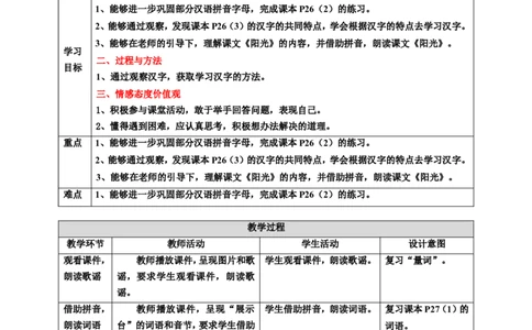 语文园地二第2课时教案_一年级语文下册（统编版）_老课标资料_教案反思+导学案_表格式_6版表格教案（带三维目标）_第2单元