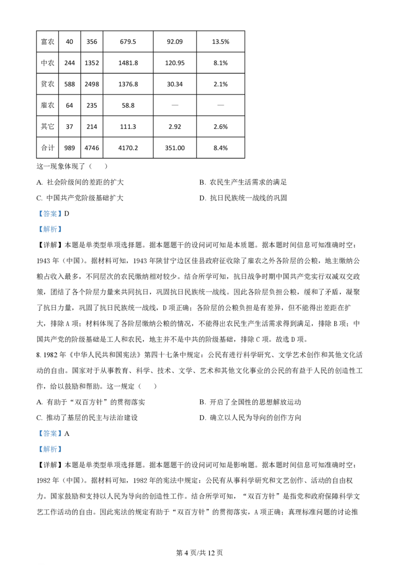 2024年高考历史试卷（全国甲卷）（解析卷）_历史历年高考真题_新&middot;PDF版2008-2025&middot;高考历史真题_历史（按年份分类）2008-2025_2024&middot;历史高考真题