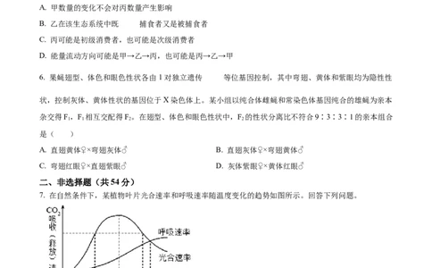 2024年高考生物试卷（全国甲卷）（空白卷）_生物历年高考真题_新&middot;Word版2008-2025&middot;高考生物真题_生物（按年份分类）2008-2025_2024&middot;高考生物真题