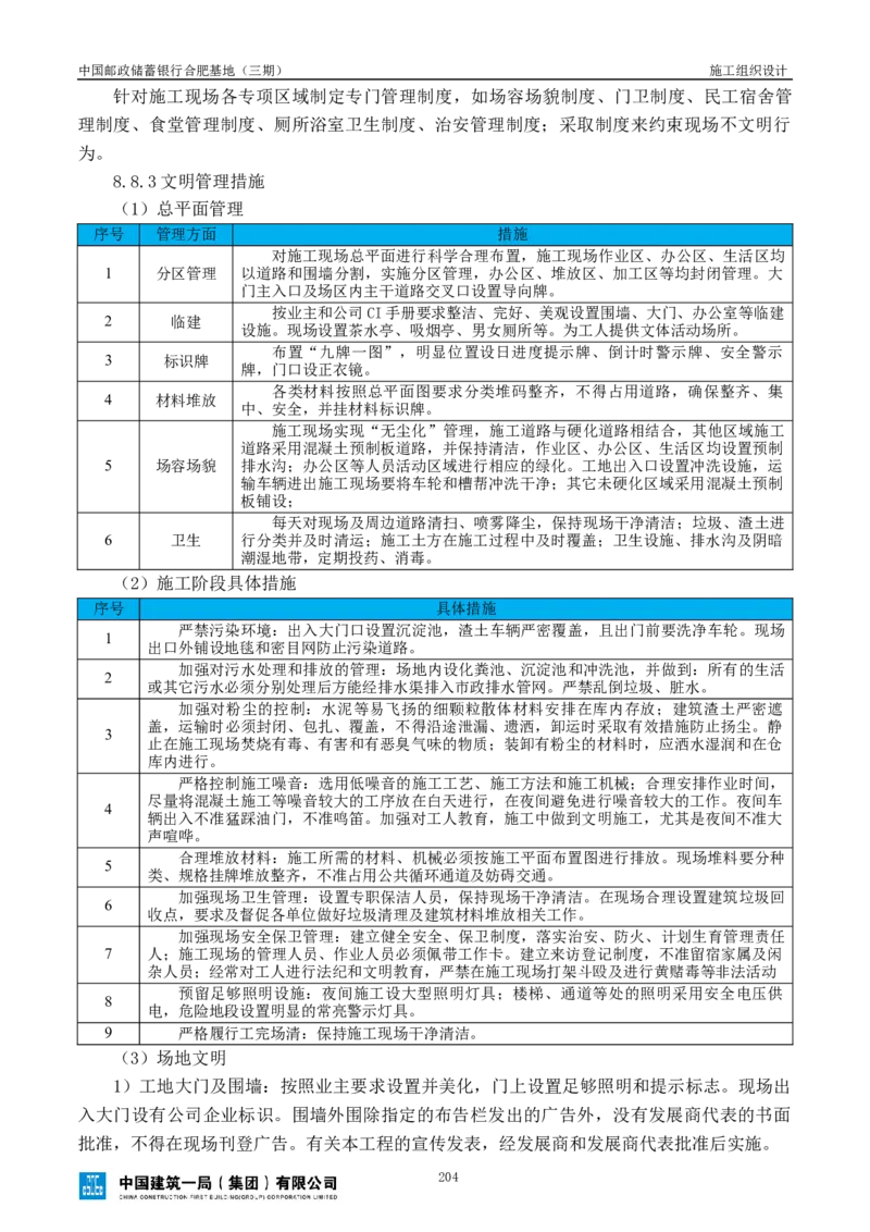 邮储三期施工组织设计（修改后）0620_2021-2023年优秀施组方案_施工组织设计_施组18-中国邮政储蓄银行合肥基地（三期）施工组织设计_1-施工组织设计