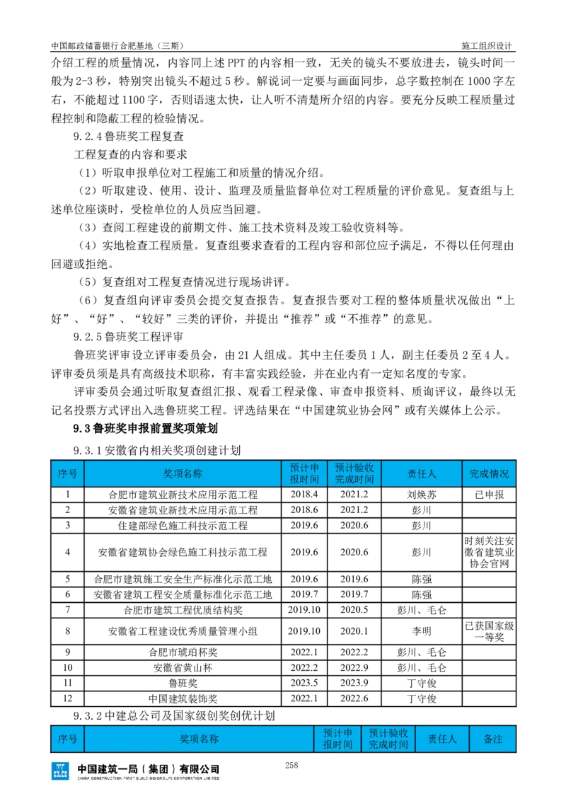 邮储三期施工组织设计（修改后）0620_2021-2023年优秀施组方案_施工组织设计_施组18-中国邮政储蓄银行合肥基地（三期）施工组织设计_1-施工组织设计
