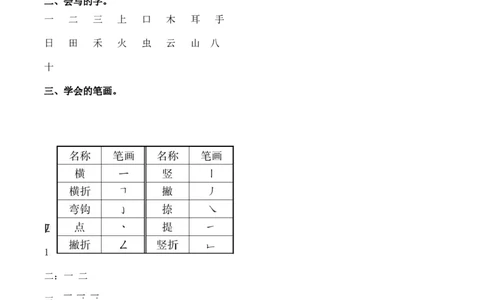 第一单元（知识清单）-（统编版）_一年级语文上册（统编版）_老课标资料_知识清单