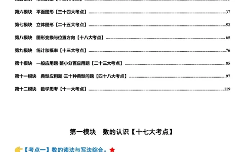 小升初数学模块综合复习259个考点（练习版）_7-2026小升初数学复习资料