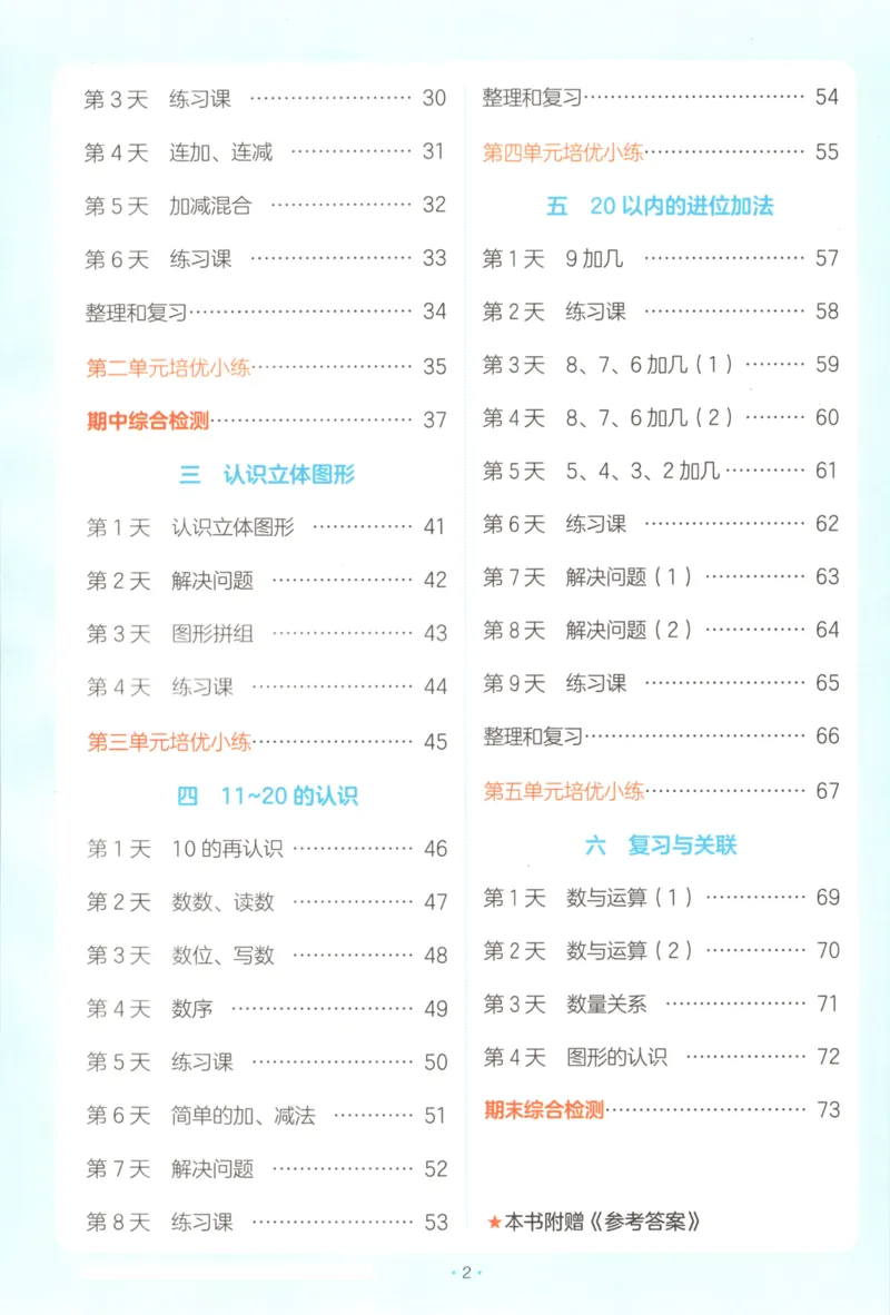 2025秋一本课后小练习数学1上RJ_25秋小学语数英习题试卷_数学_人教版_2025秋一本课后小练习1-6数学人教版