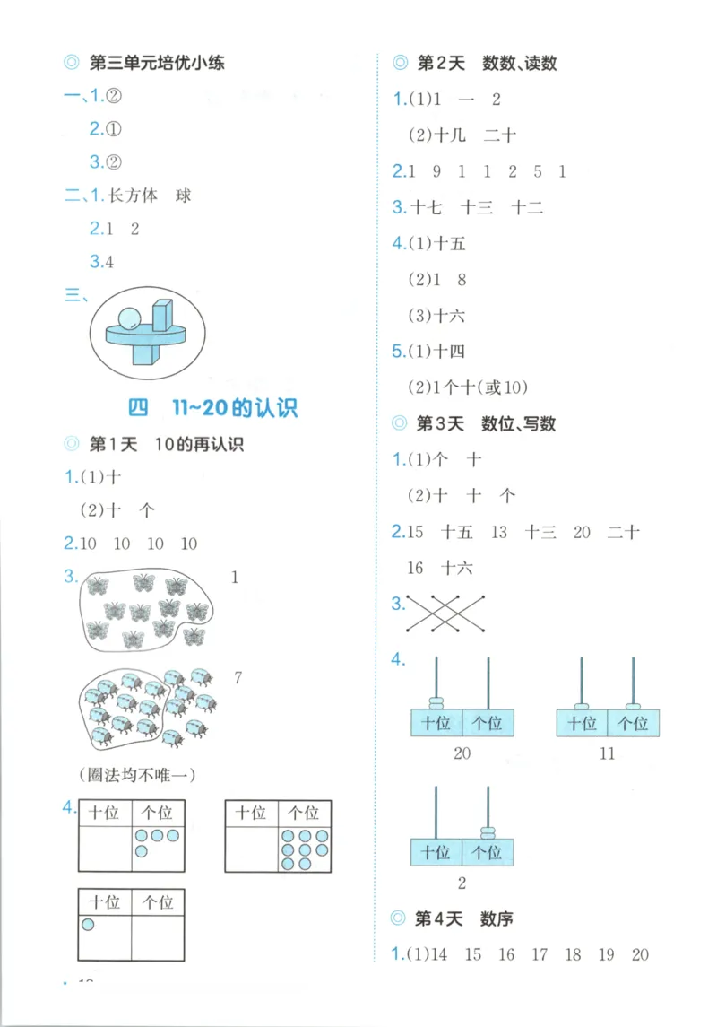 2025秋一本课后小练习数学1上RJ_25秋小学语数英习题试卷_数学_人教版_2025秋一本课后小练习1-6数学人教版
