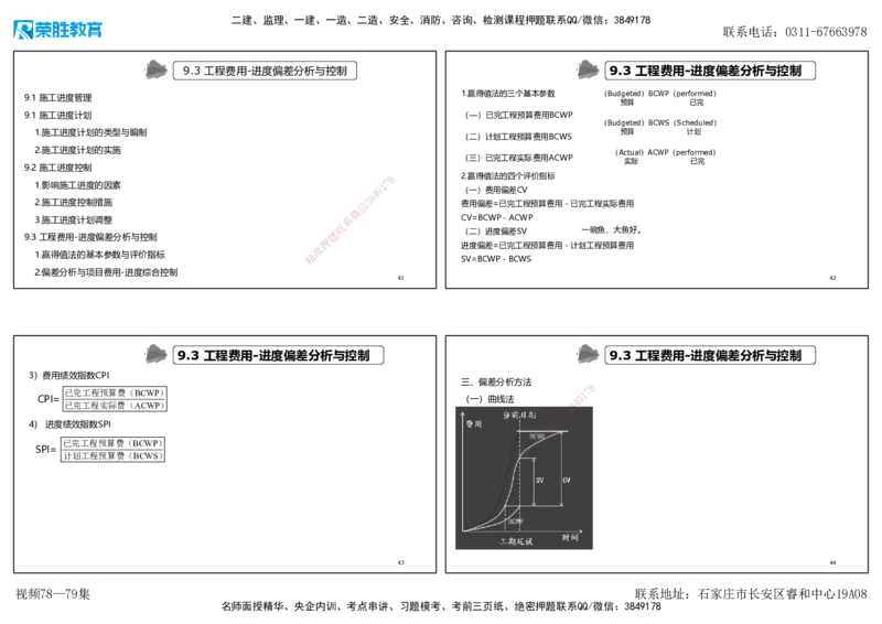 视频78&mdash;79集第9章施工进度管理（可打印版）_2026年一级建造师_2026年一建机电_2025年一建机电SVIP_02-基础精讲✿高端面授✿深度强化_12-机电《教材精讲班》王峰RS推荐_讲义