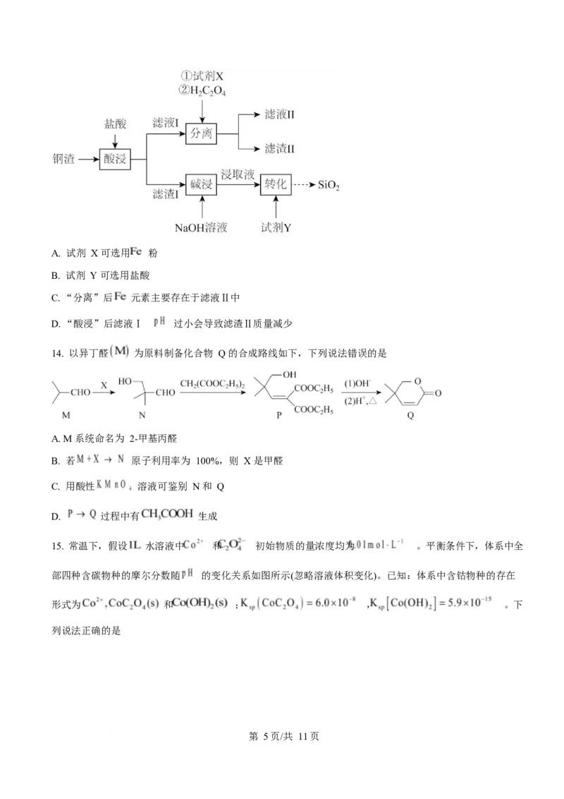 2025年高考化学试卷（山东卷）（空白卷）_历年高考真题合集_化学历年高考真题_新&middot;Word版2008-2025&middot;高考化学真题_化学（按年份分类）2008-2025_2025&middot;高考化学真题