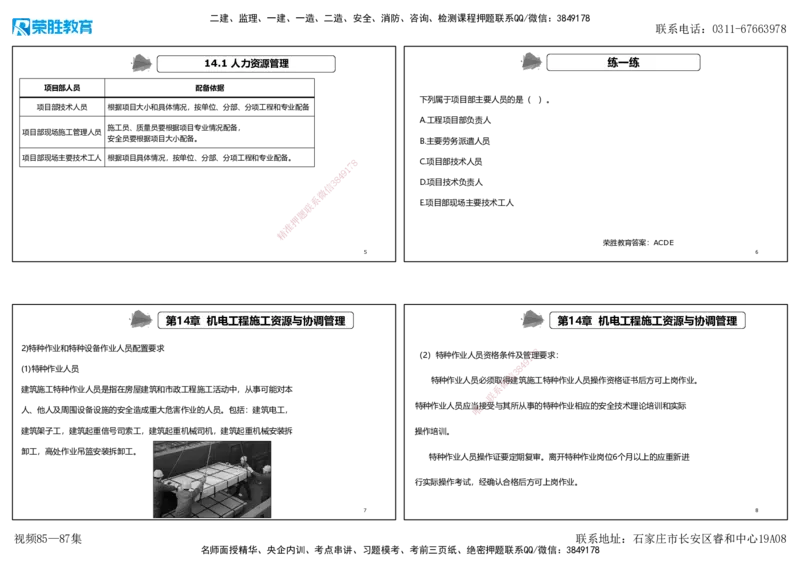 视频85&mdash;87集第14章机电工程项目资源与协调管理（可打印版）_2026年一级建造师_2026年一建机电_2025年一建机电SVIP_02-基础精讲✿高端面授✿深度强化_讲义