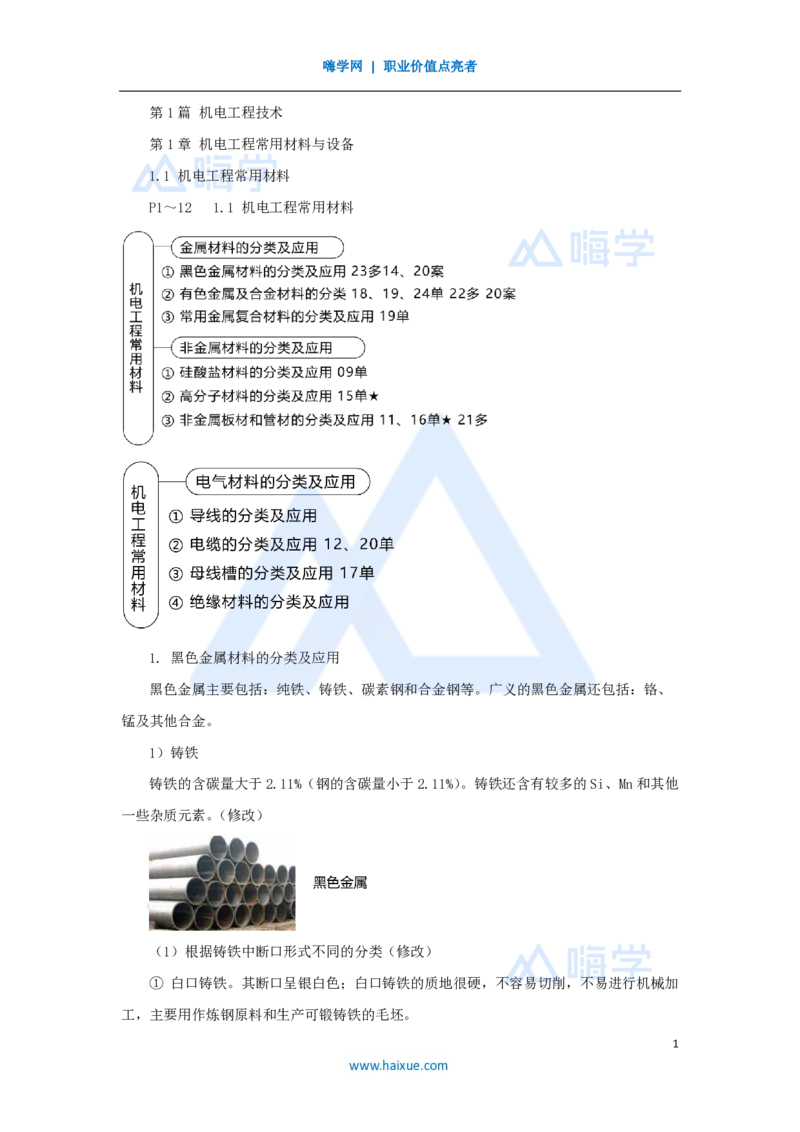 04.2025朱培浩-名师精讲通关-（4）1.1机电工程常用材料_2026年一级建造师_2026年一建机电_2025年一建机电SVIP_02-基础精讲✿高端面授✿深度强化_27-机电《名师精讲通关》朱培浩HX