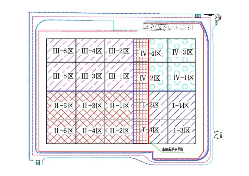 附图3-2地下结构施工阶段流水段划分_2021-2023年优秀施组方案_施工组织设计_曲江电竞产业园--场馆区项目施工组织设计_1.施工组织设计_附表附图