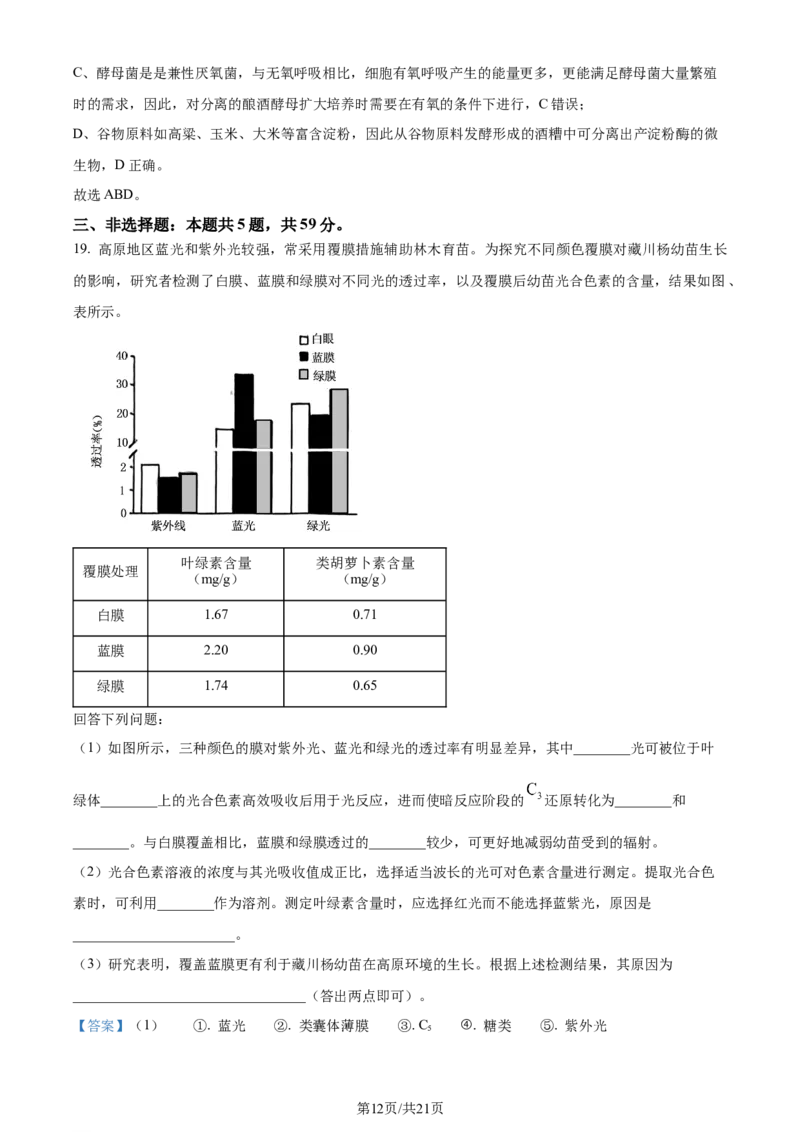 2024年高考生物试卷（河北）（解析卷）_生物历年高考真题_新&middot;Word版2008-2025&middot;高考生物真题_生物（按年份分类）2008-2025_2024&middot;高考生物真题