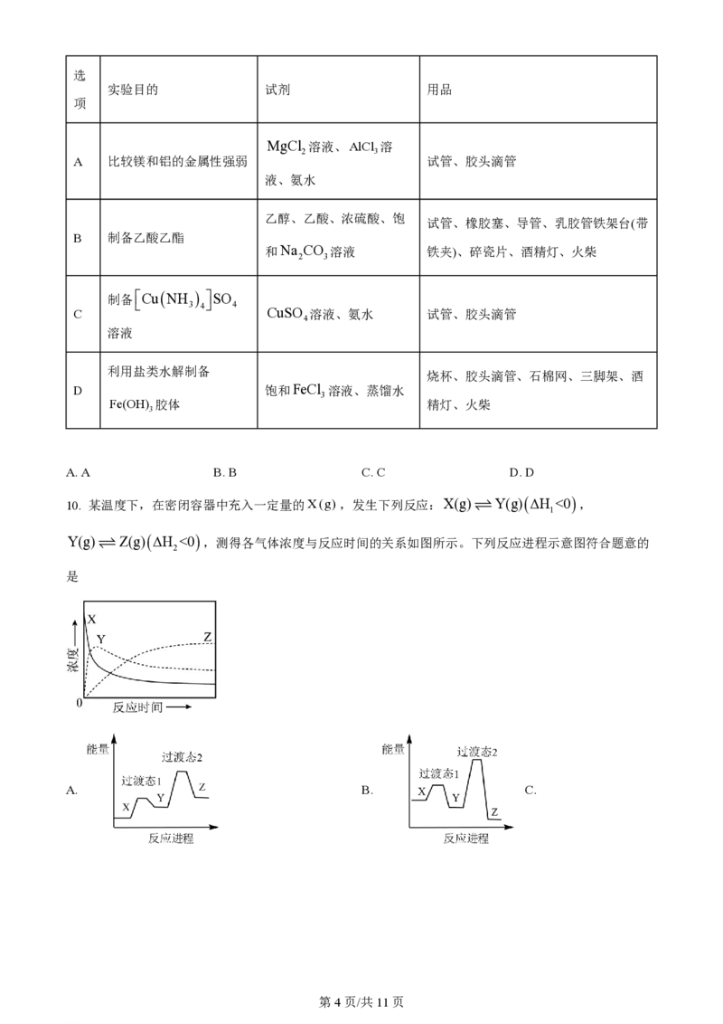 2024年高考化学试卷（安徽）（空白卷）_历年高考真题合集_化学历年高考真题_新&middot;PDF版2008-2025&middot;高考化学真题_化学（按年份分类）2008-2025_2024&middot;高考化学真题